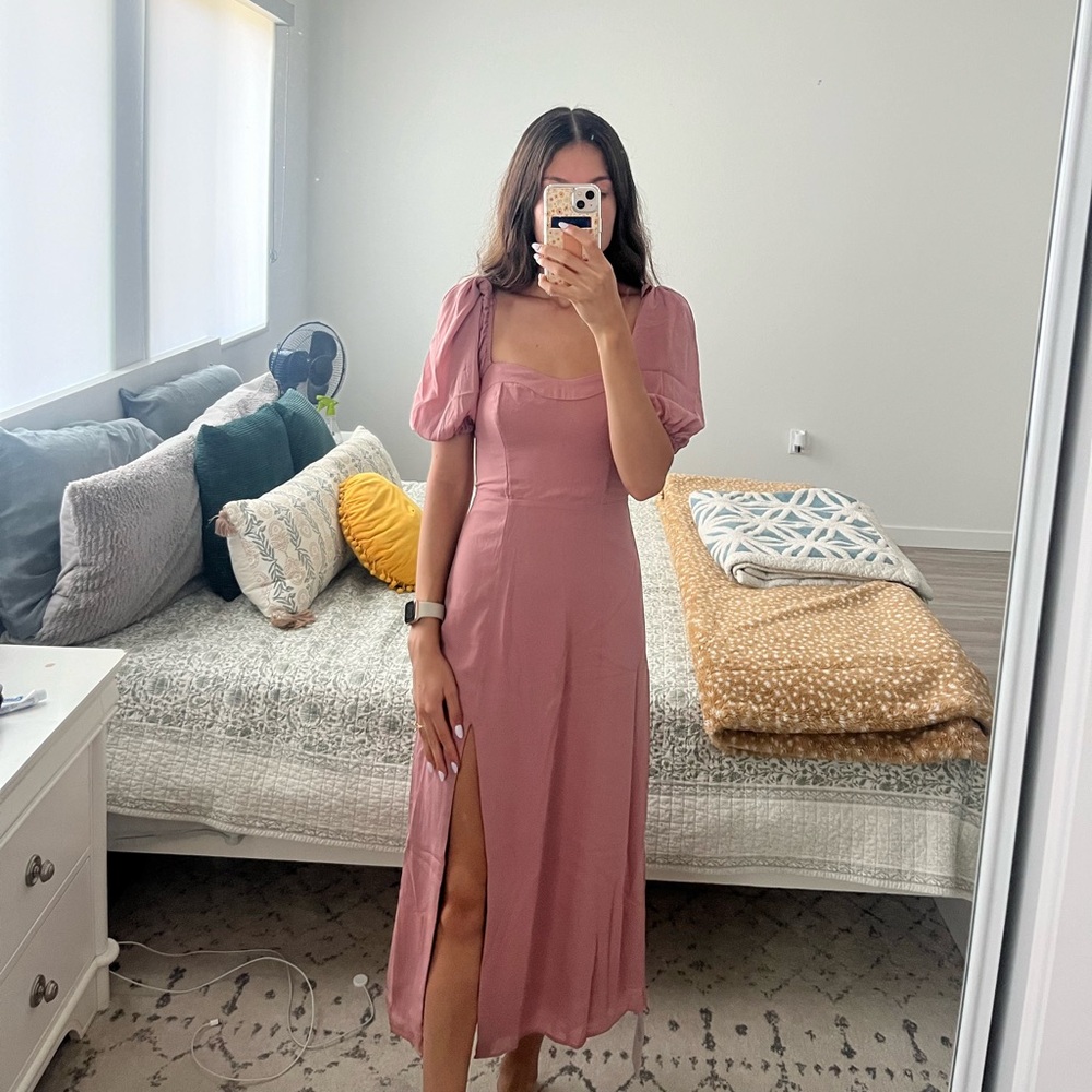 Abercrombie pink midi dress